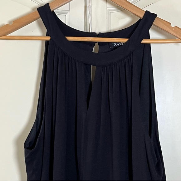 ROZ & ALI Women’s Black Halter Jersey Maxi Dress Size 2X Plus Sleeveless - Picture 3 of 9